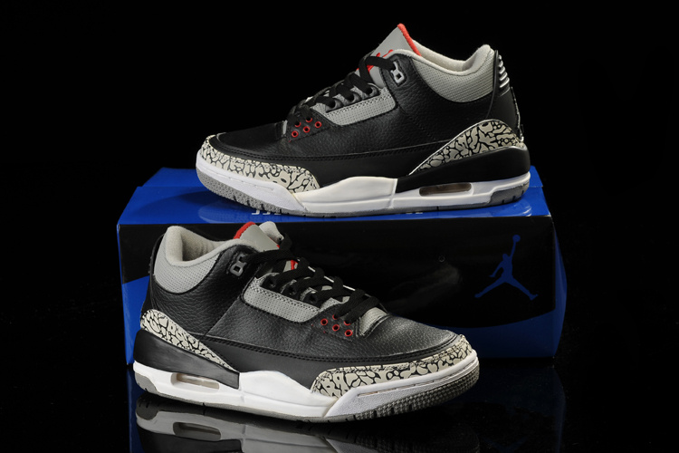 Air Jordan 3 Men Shoes Black/Gray Online